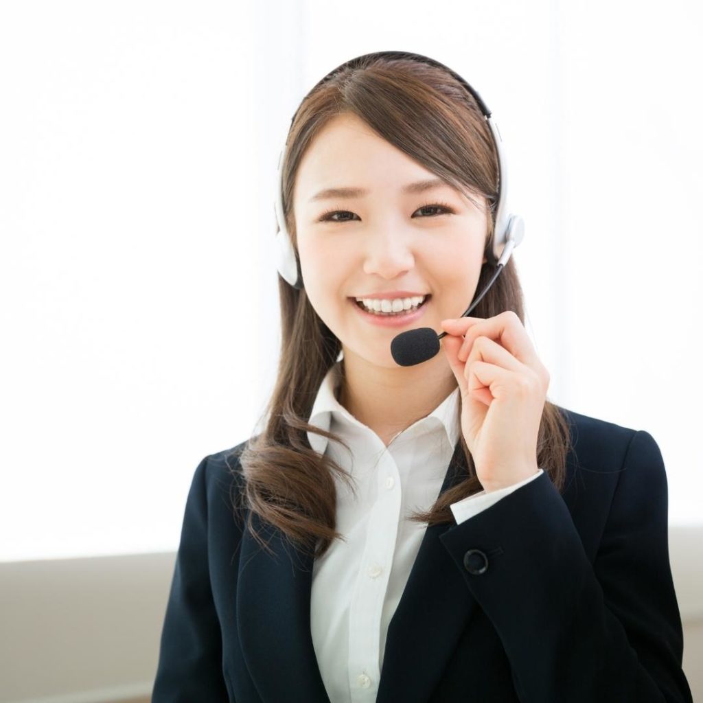 female japanese interpreter with headset