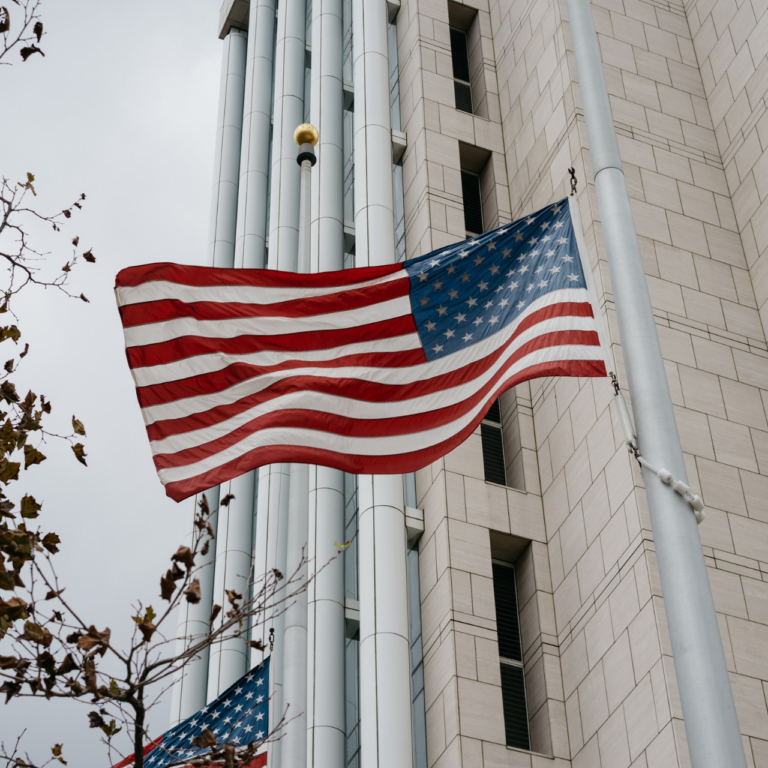usa flag in front of the energy department