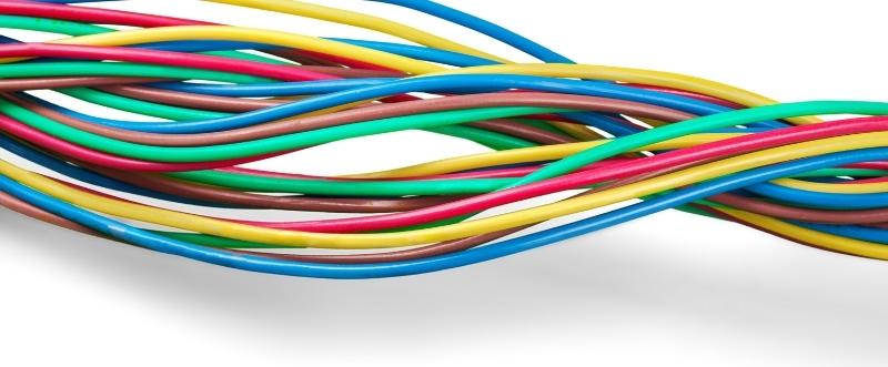 closeup of colorful wires