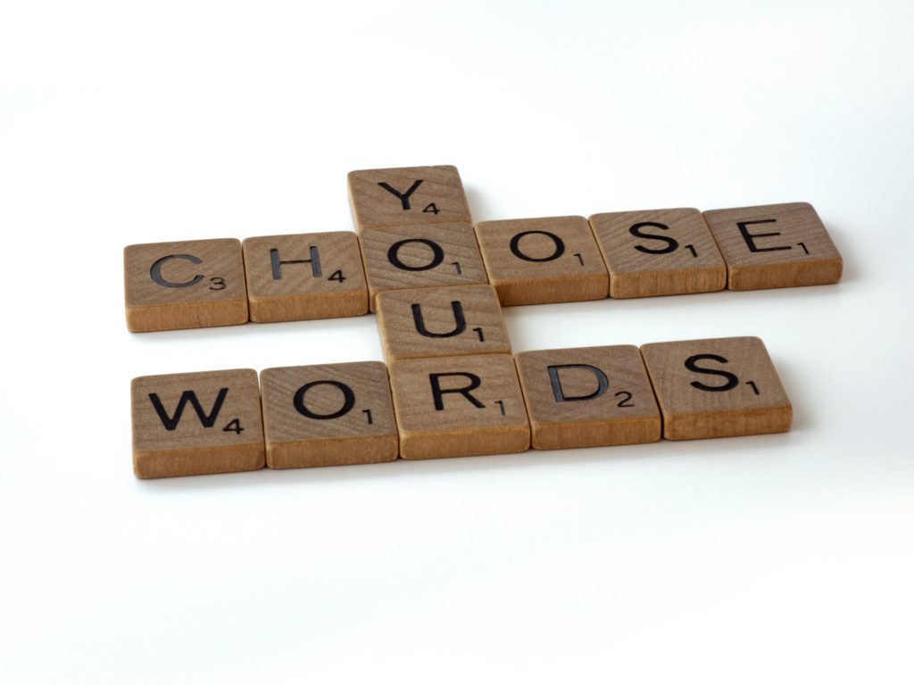 choose your words spelled out with crossword blocks