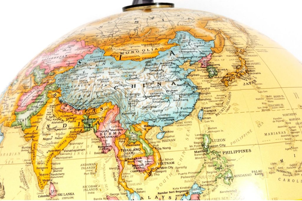 globe showing the vastness of china