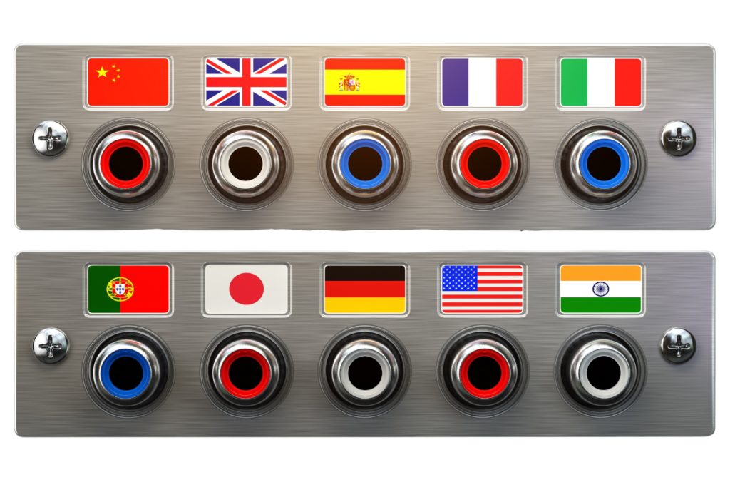 language selection and translation audio guide console