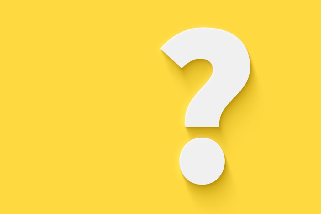 white question mark against yellow background