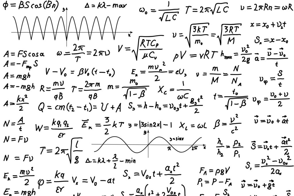 a complex mathematical formula hand-written against white background
